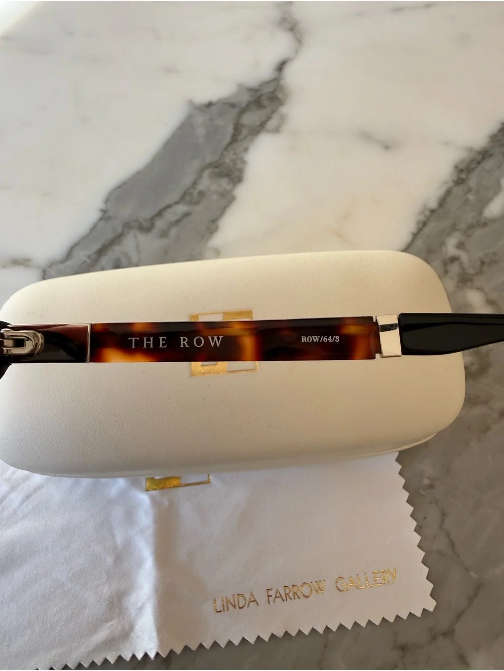 Linda Farrow for The Row Black Cat-Eye Sunglasses with tortoise